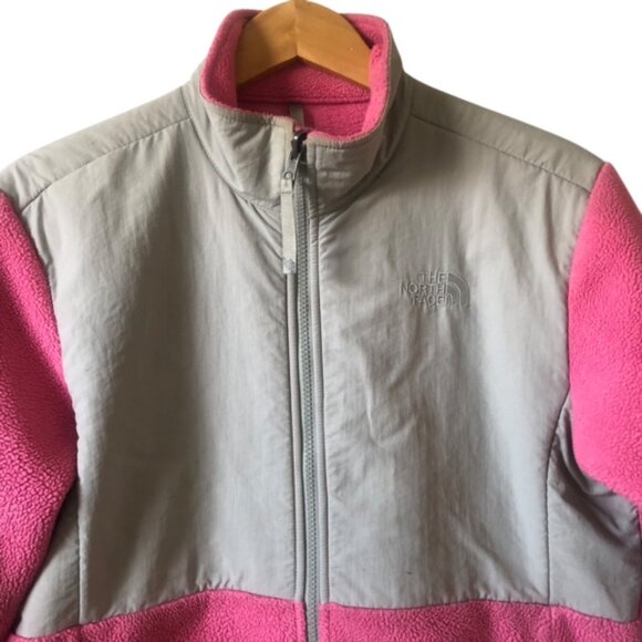 The North Face Youth Girls Fleece Jacket Size XL Fleece Pink and Gray - Picture 2 of 11